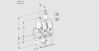 Регулятор соотношения газ/воздух с двумя эл.магнитными клапанами VCG 1E25R/25R05GKLWR3/PPPP/PPPP купить в компании ГАЗПРИБОР