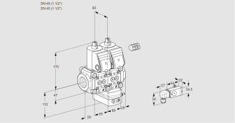 Регулятор соотношения газ/воздух с двумя эл.магнитными клапанами VCG 2E40R/40R05NGEWR/3--4/-3PP купить в компании ГАЗПРИБОР