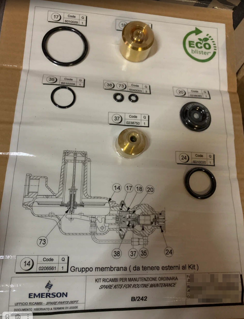 Рем.комплект для B/249 / M2200243X12