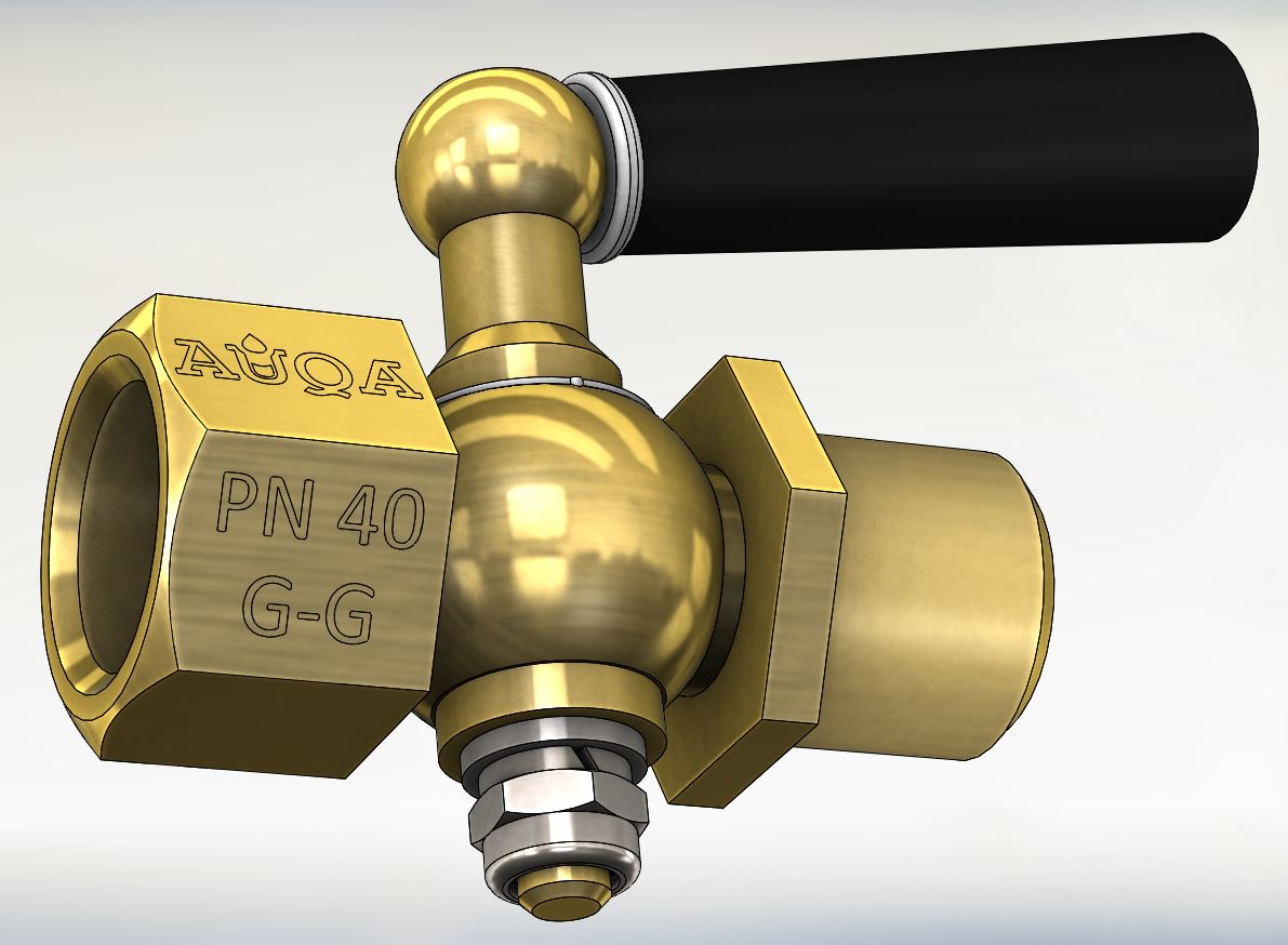 06257015040 Латунный кран трёхходовой для манометра в-н 1/2"-1/2" ручка Ду15