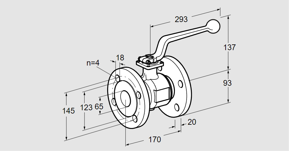 Кран шаровой запорный АКТ 65F160G DN65