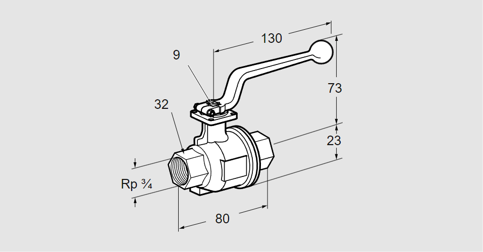 Кран шаровой запорный AKT 20R160S G¾"