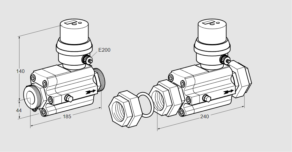Счётчик расхода газа c эл.табло DE 10R25-40B