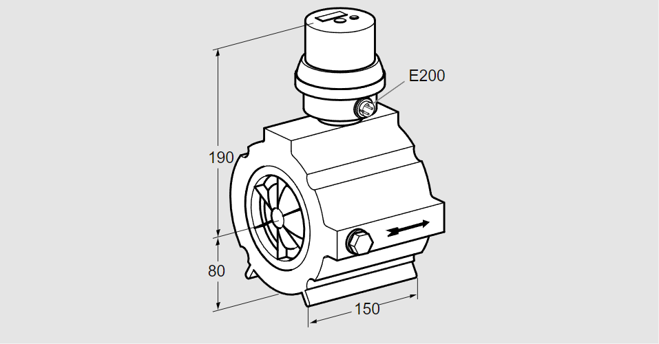 Счётчик расхода газа c эл.табло DE 250Z100-40B