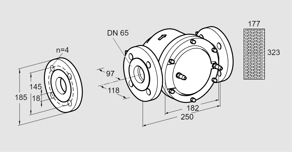 Фильтр газовый GFK 65F10-6  DN65