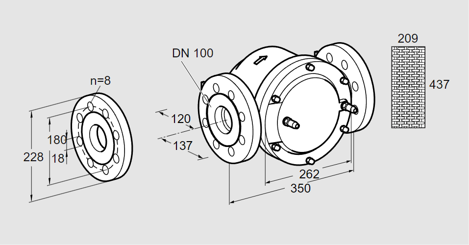 Фильтр газовый GFK 100F10-6  DN100