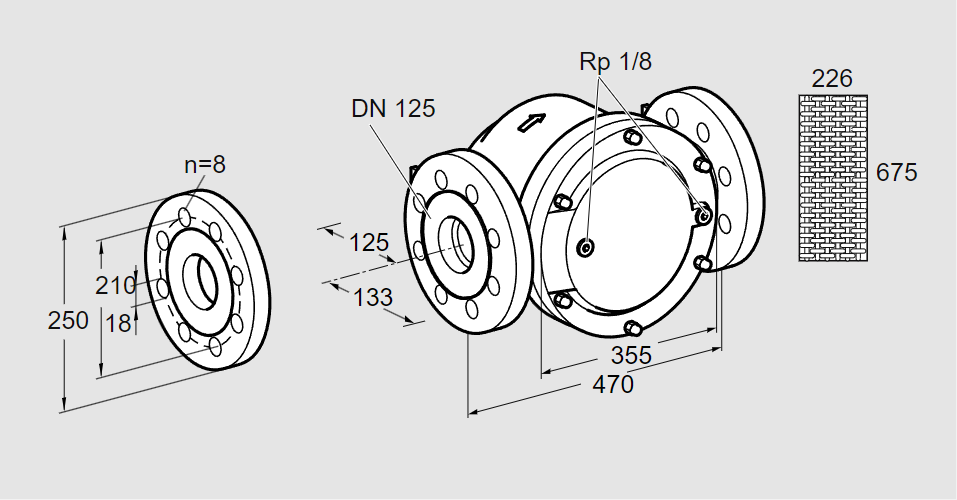 Фильтр газовый GFK 125F10-3  DN125