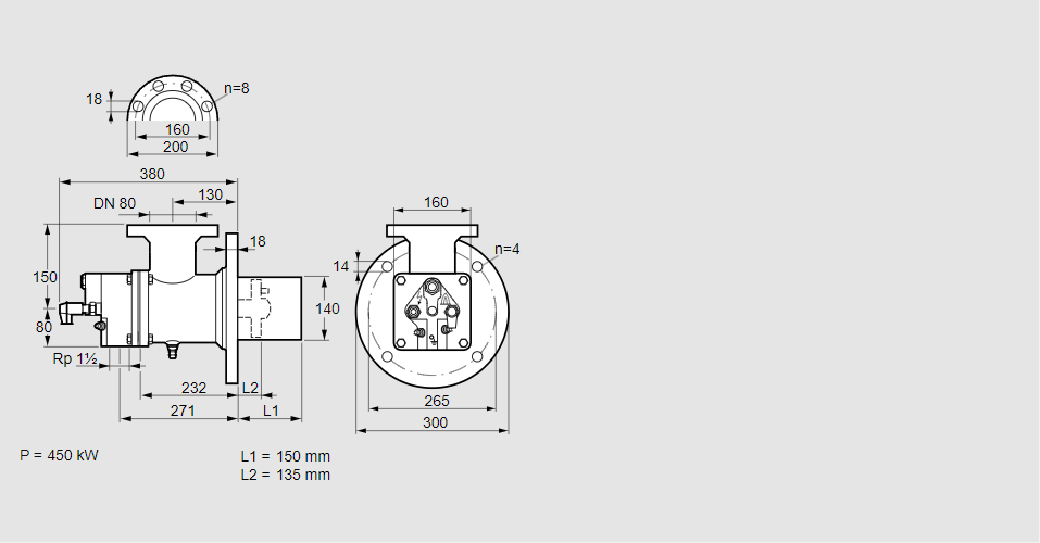 Горелка газовая BIO 140KD-150/135-(70)E