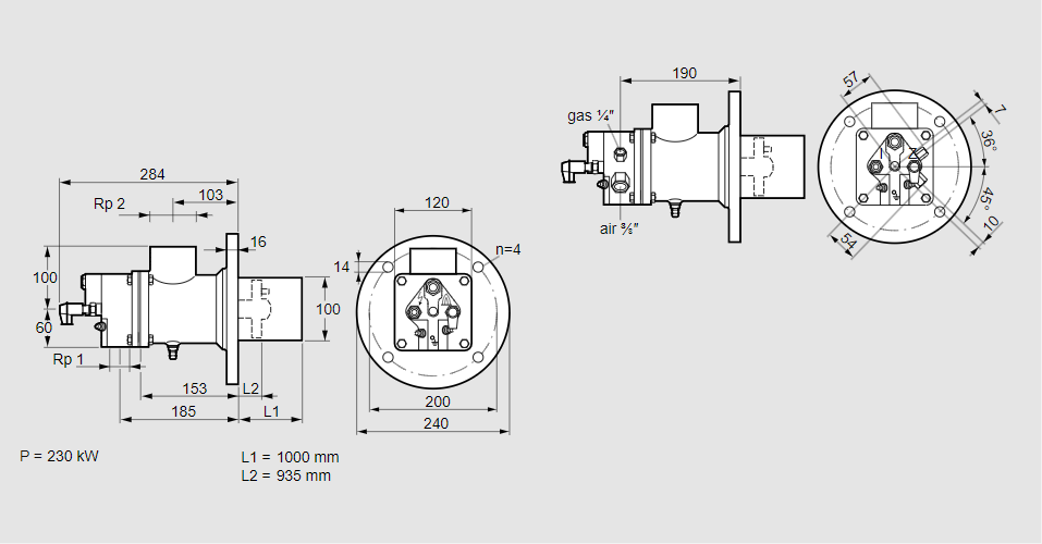 Горелка газовая BIO 100HBL-1000/935-(49)E