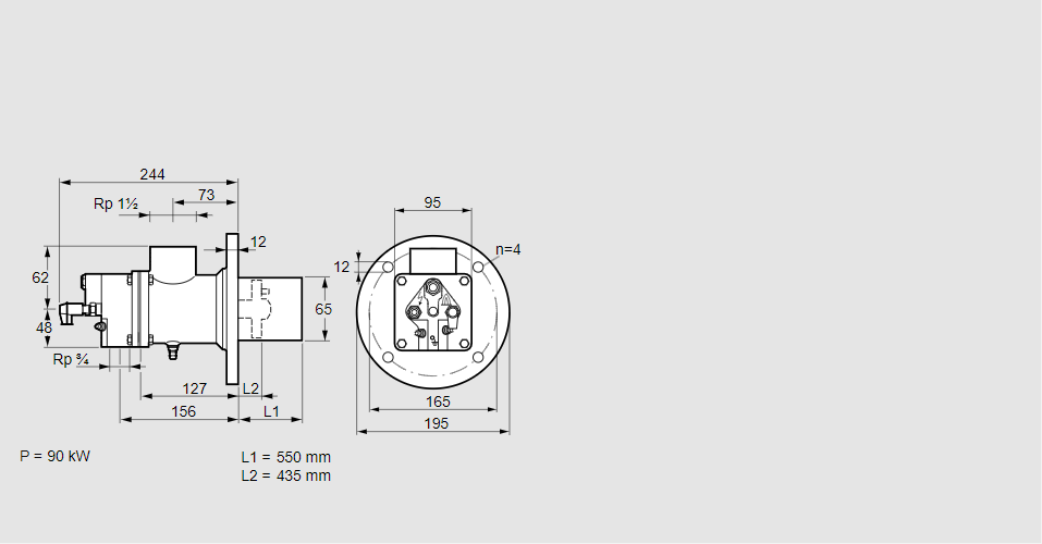 Горелка газовая BIO 65RM-550/435-(71)EB