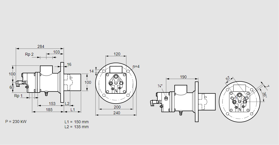 Горелка газовая BIO 100KB-150/135-(41E)E