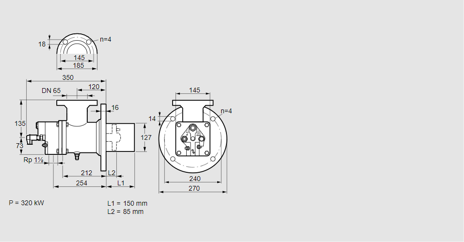 Горелка газовая BIO 125HB-150/85-(2)E