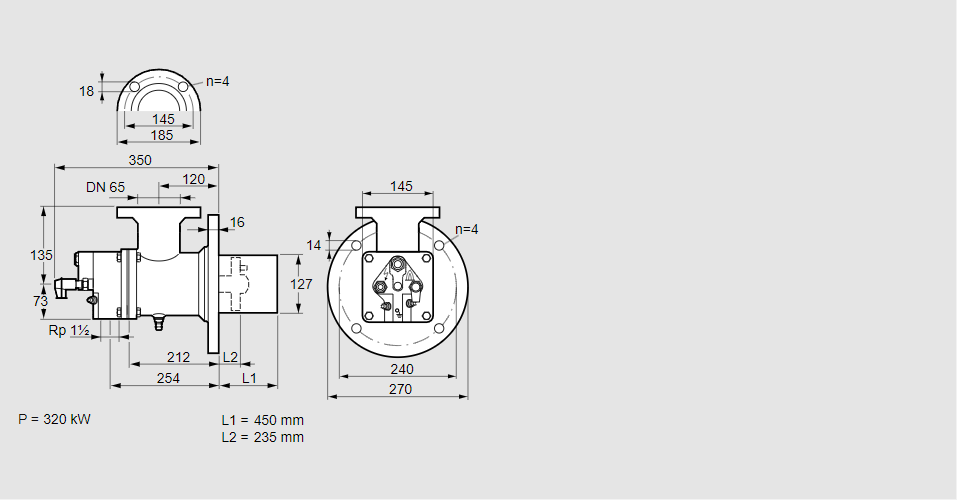 Горелка газовая BIO 125RM-450/235-(14)EB