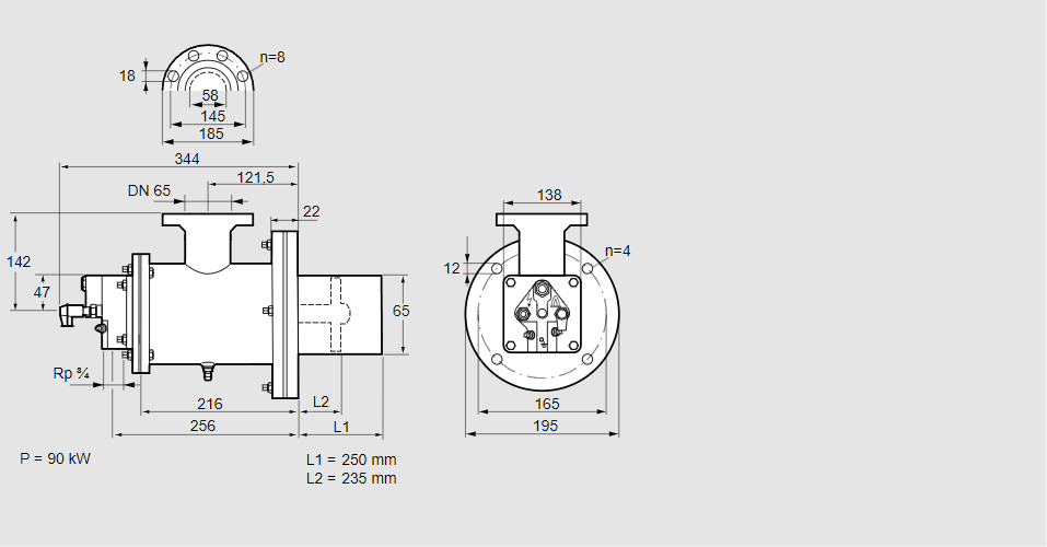 Горелка газовая BIOW 65KB-250/235-(46)G