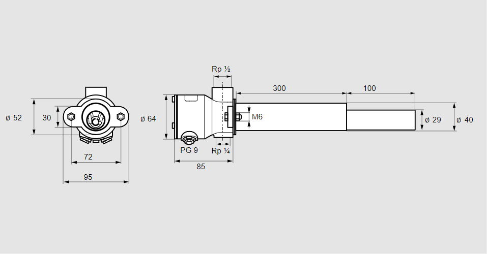 Пилотная горелка ZKIH 300/100R