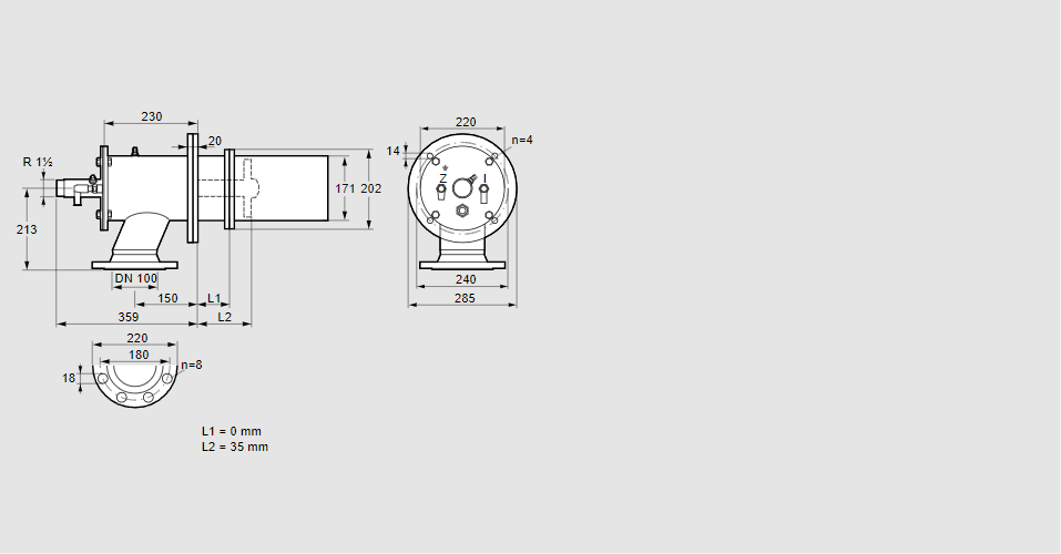 Горелка газовая ZIC 165HB-0/35-(18)D