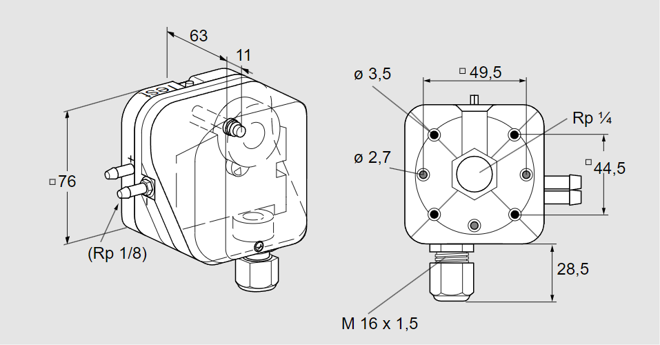 Датчик-реле давления DL 50AH-31