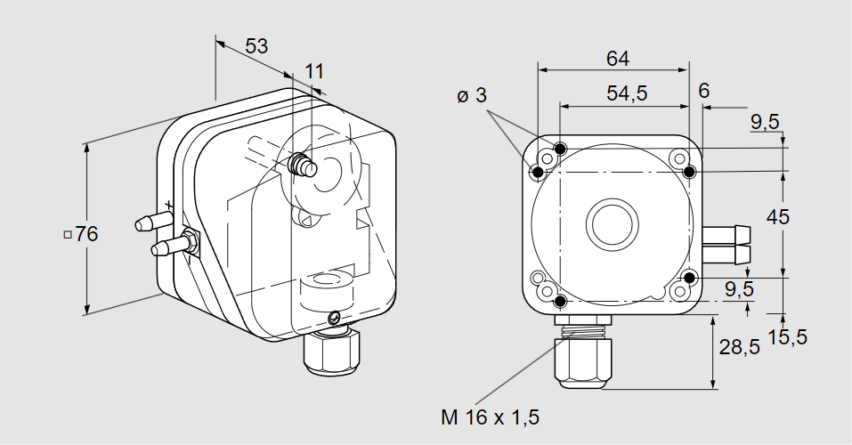 Датчик-реле давления DL 10KH-3