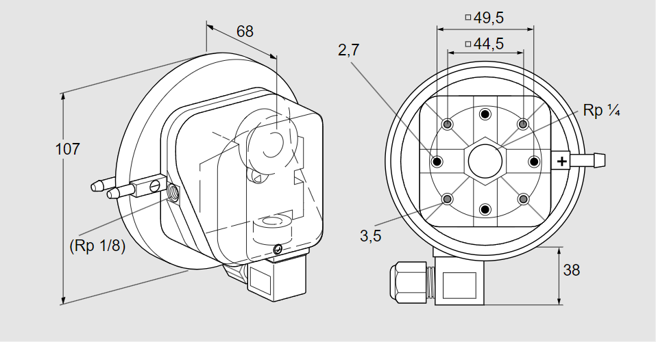 Датчик-реле давления DL 3AG-6K2