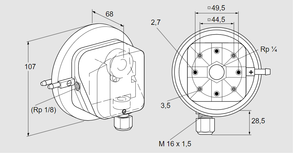 Датчик-реле давления DL 3AG-3K2