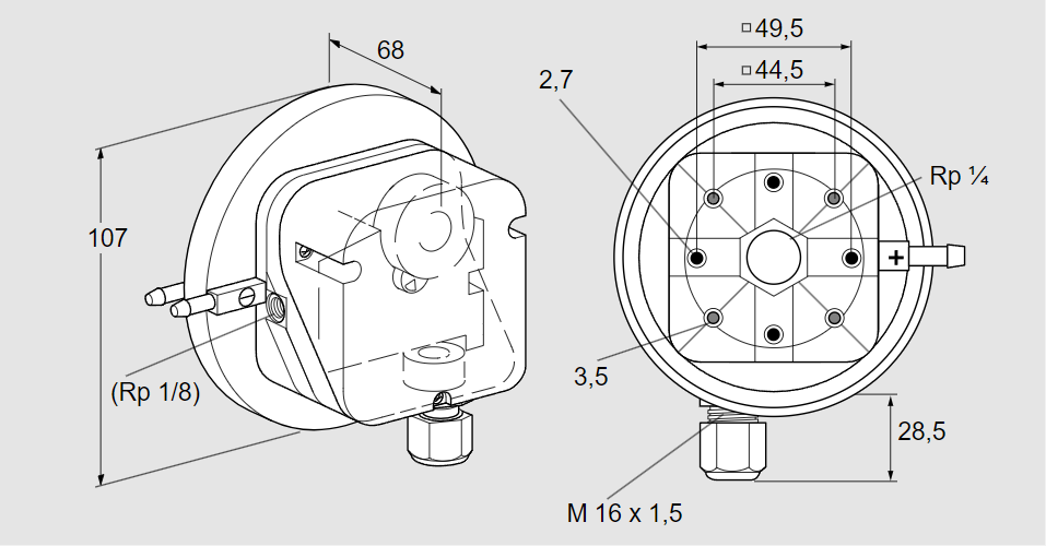Датчик-реле давления DL 3AG-4