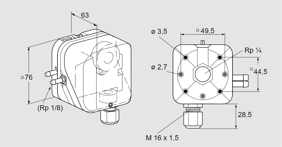 Датчик-реле давления DL 10AG-31