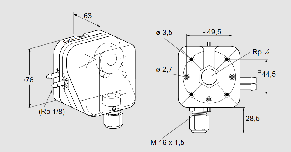 Датчик-реле давления DL 10A-32