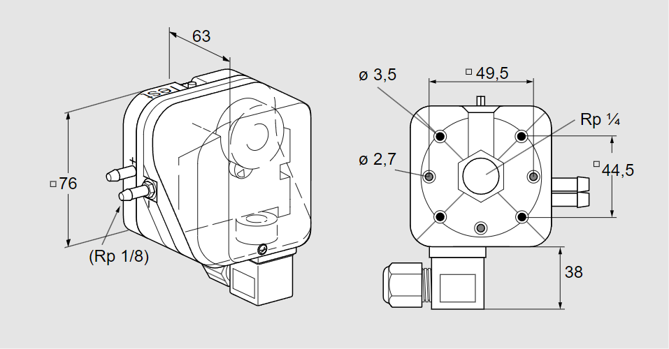 Датчик-реле давления DL 50A-6T1