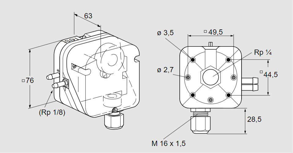Датчик-реле давления DL 50AG-41