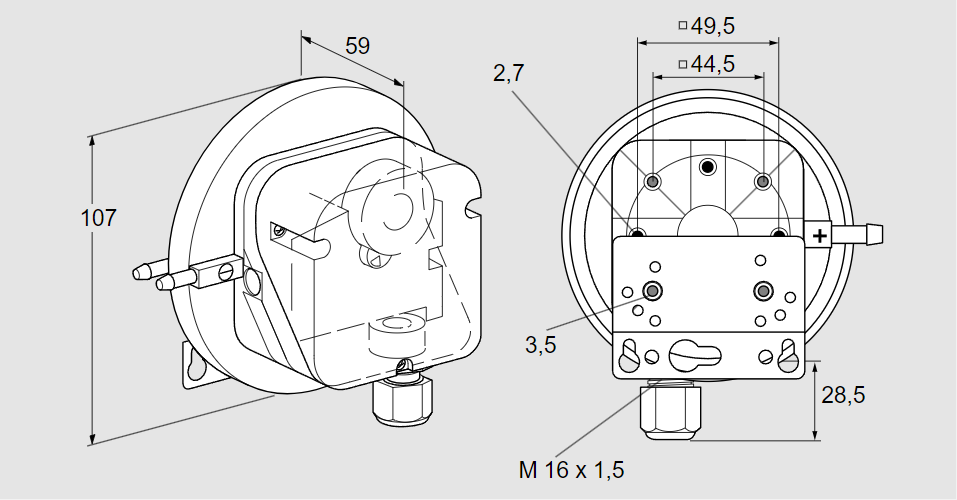 Датчик-реле давления DL 3K-4W