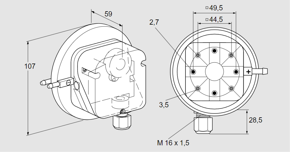 Датчик-реле давления DL 3KG-4
