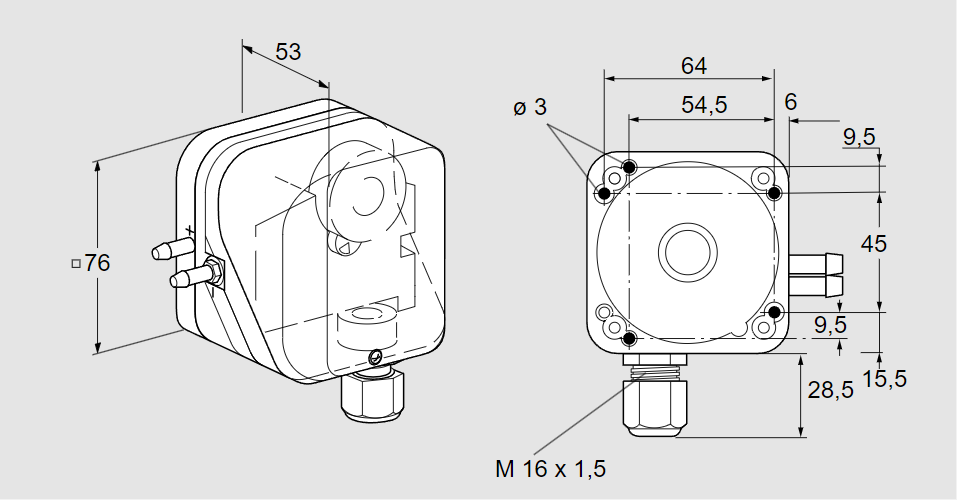 Датчик-реле давления DL 10K-3