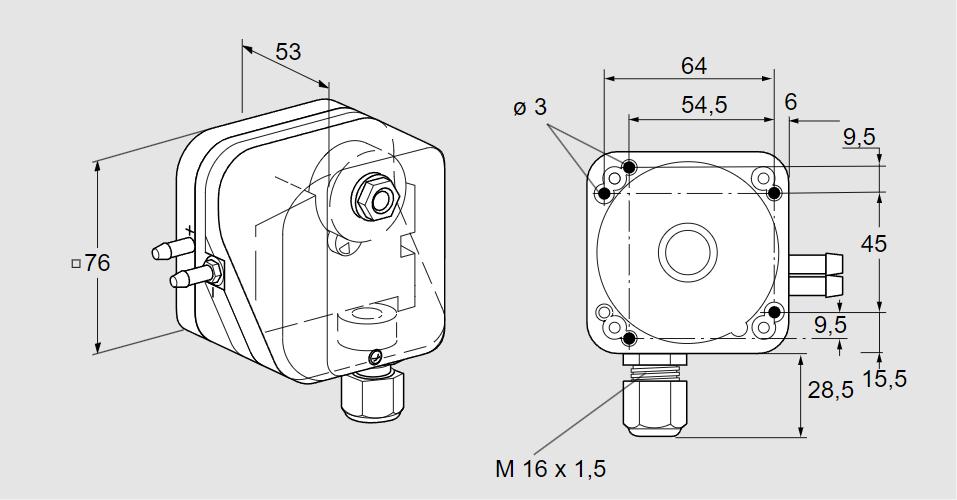 Датчик-реле давления DL 50K-3A