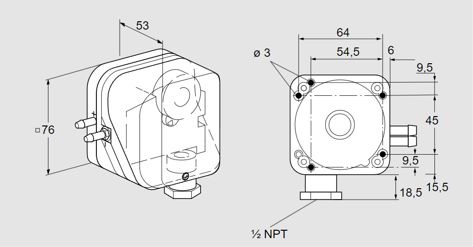 Датчик-реле давления DL 10KT-2N