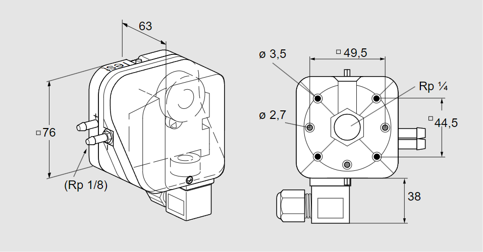Датчик-реле давления DL 150AG-62