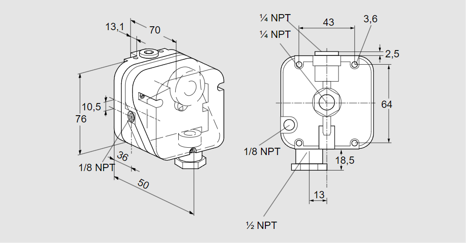 Датчик-реле давления DL 150ALT-22N