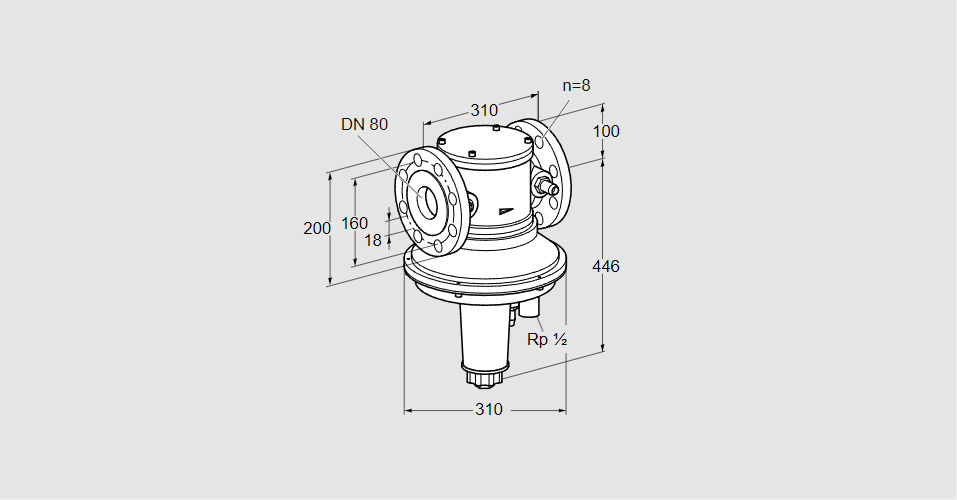 Регулятор соотношения газ/воздух GIK 80F02-6L
