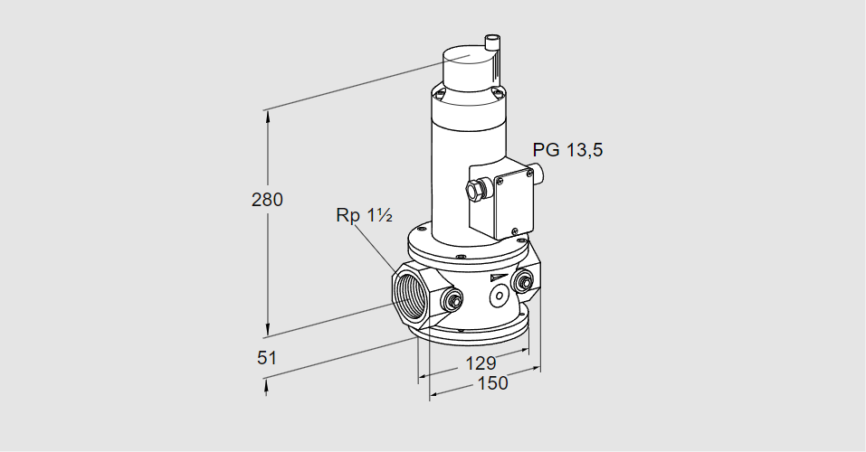 Клапан эл.магнитный газовый VG 40R03LK33DMVZ