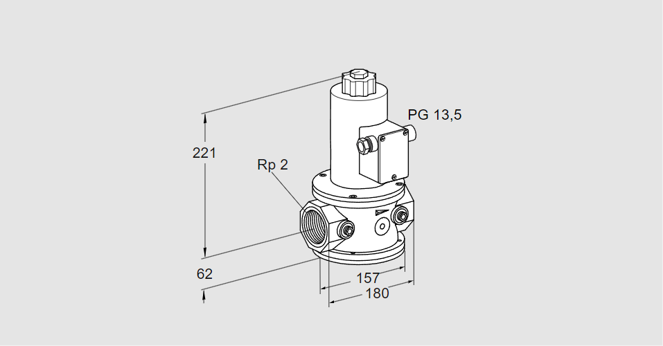 Клапан эл.магнитный газовый VG 50/39R10NK33