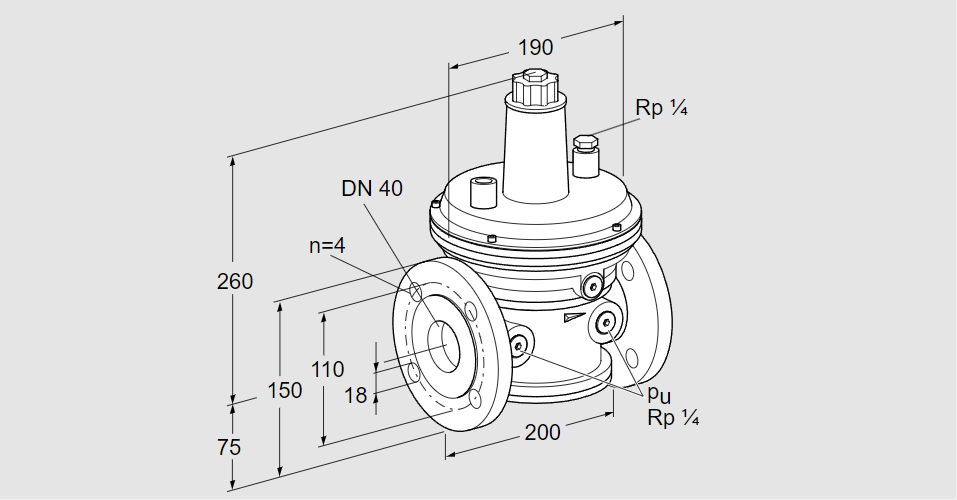 Регулятор давления газа VGBF 40F05-3VZ