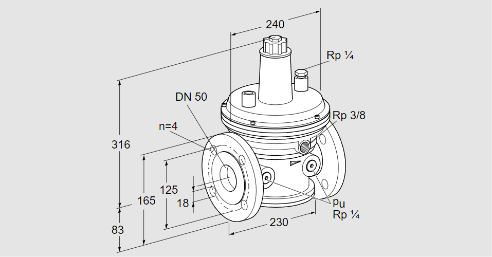 Регулятор давления газа VGBF 50F10-3