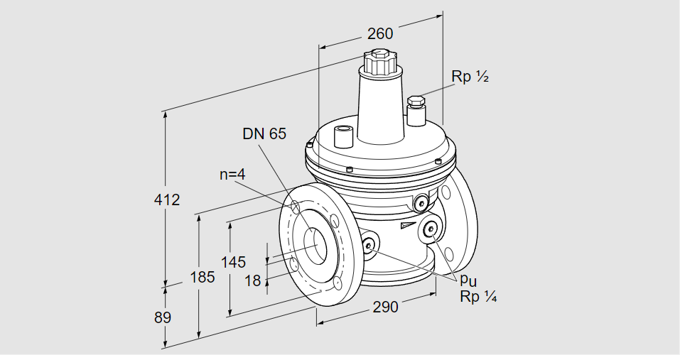 Регулятор давления газа VGBF 65F05-3Z