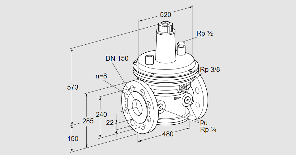 Регулятор давления газа VGBF 150F10-3VZ