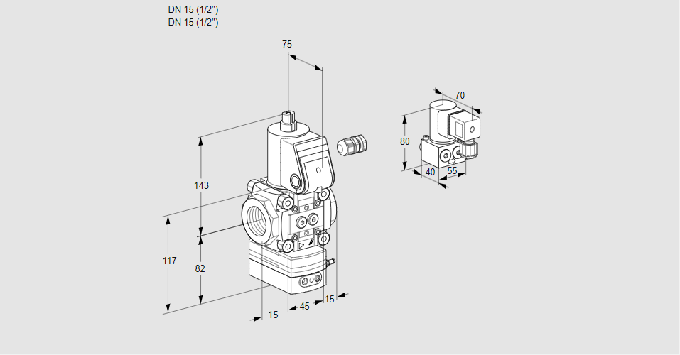 Регулятор давления с эл.магнитным клапаном VAD 115R/NW-50B