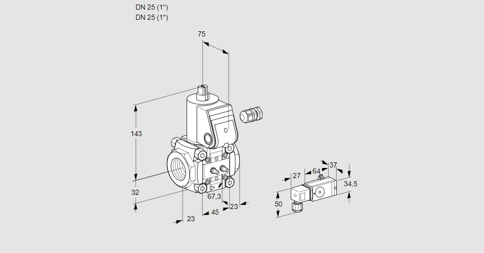 Клапан эл.магнитный газовый VAS 125R/NW