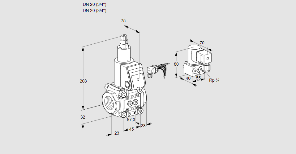 Клапан эл.магнитный газовый VAS 120R/LW