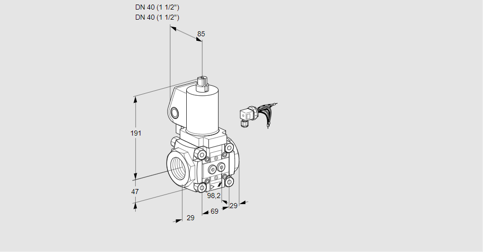 Клапан эл.магнитный газовый VAS 240R/NWGL