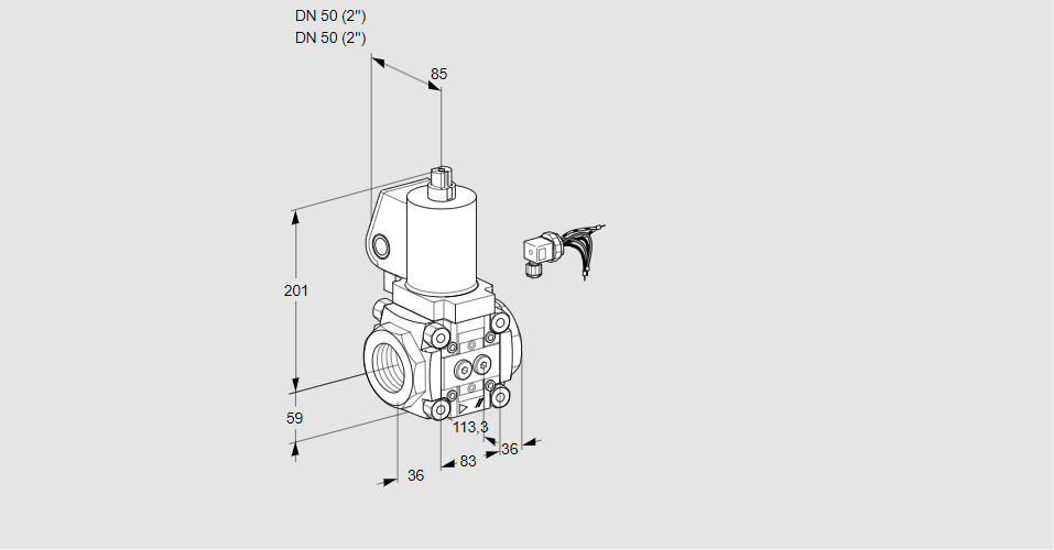 Клапан эл.магнитный газовый VAS 350R/NWGL