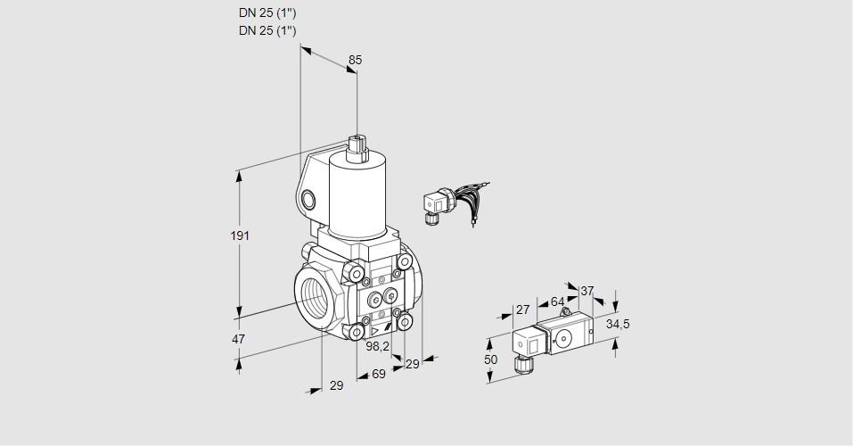 Клапан эл.магнитный газовый VAS 225R/NWSL
