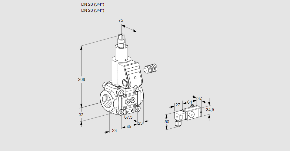 Клапан эл.магнитный газовый VAS 120R/LW